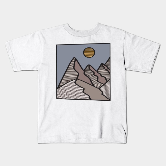 Simple Mountains Kids T-Shirt by Rosemogo